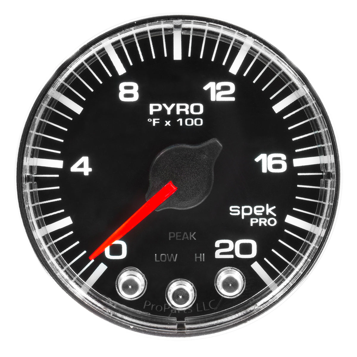 Autometer Spek-Pro Gauge Pyro. (Egt) 2 1/16in 2000f Stepper Motor W/Peak & Warn Blk/Chrm - P310318