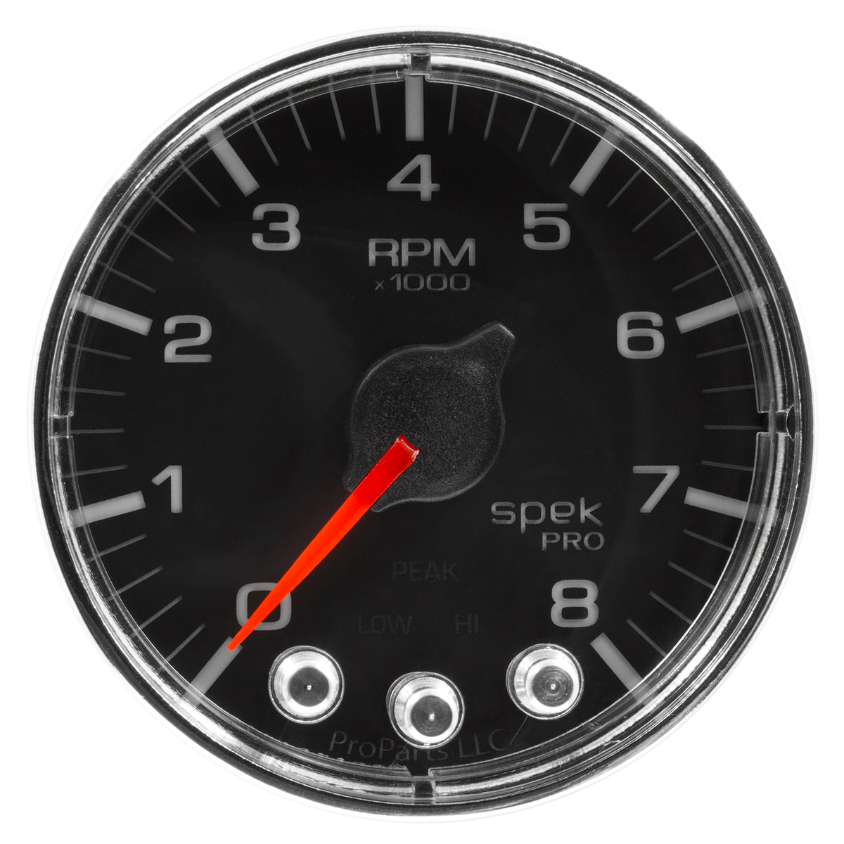 Autometer Spek-Pro Gauge Tach 2 1/16in 8K Rpm W/ Shift Light & Peak Mem Blk/Chrm - P334318