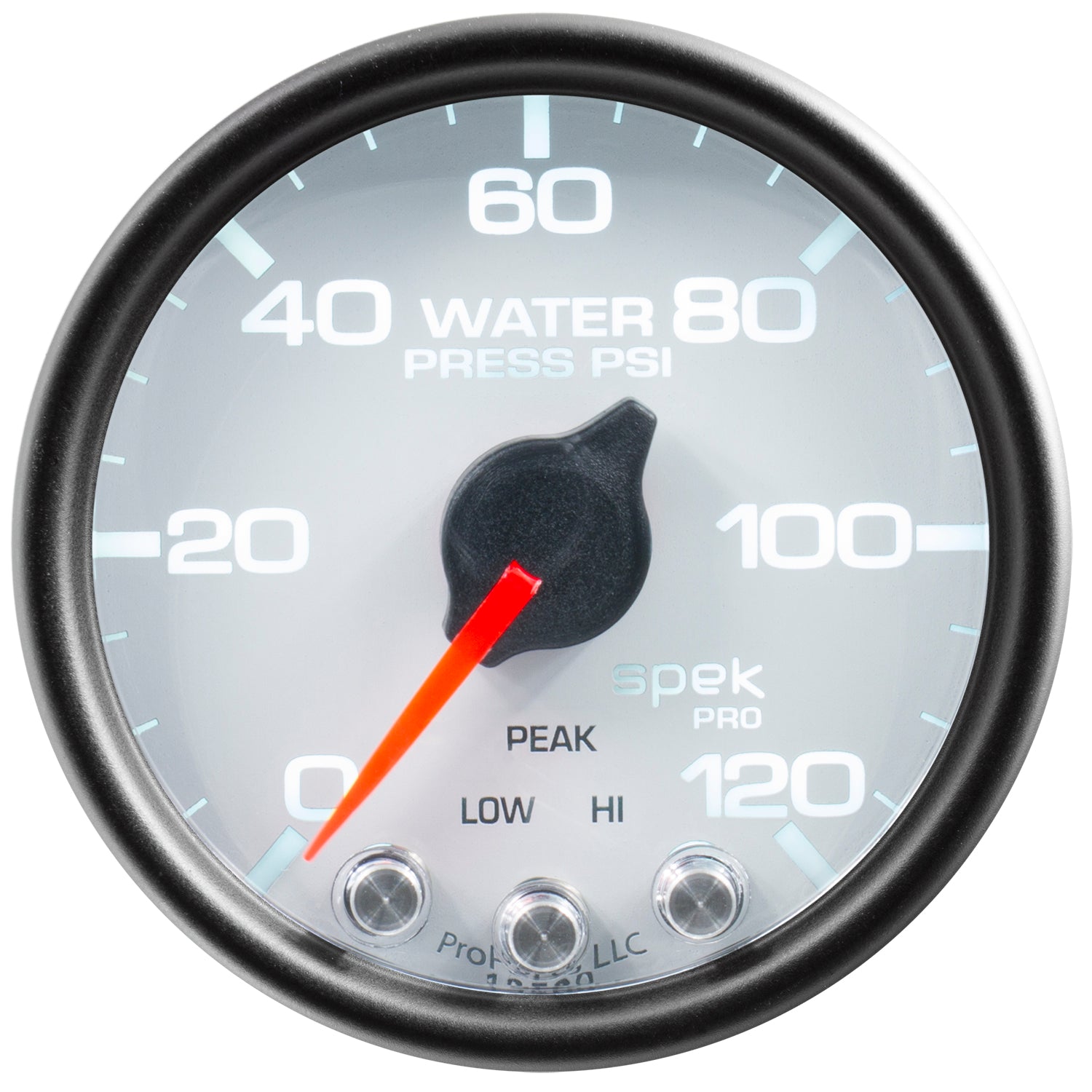Autometer Spek-Pro Gauge Water Press 2 1/16in 120psi Stepper Motor W/Peak & Warn Wht/Blk - P34512