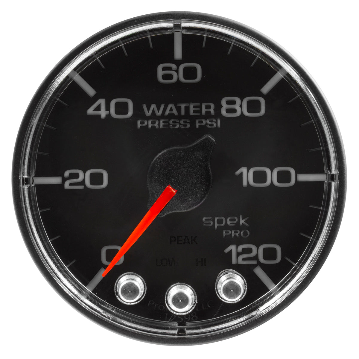 Autometer Spek-Pro Gauge Water Press 2 1/16in 120psi Stepper Motor W/Peak & Warn Blk/Chrm - P345318