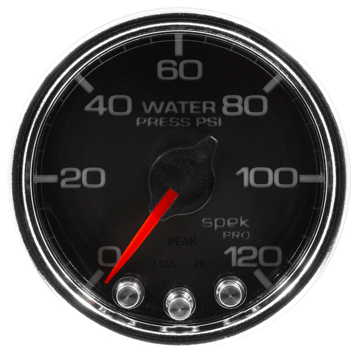 Autometer Spek-Pro Gauge Water Press 2 1/16in 120psi Stepper Motor W/Peak & Warn Blk/Chrm - P34531