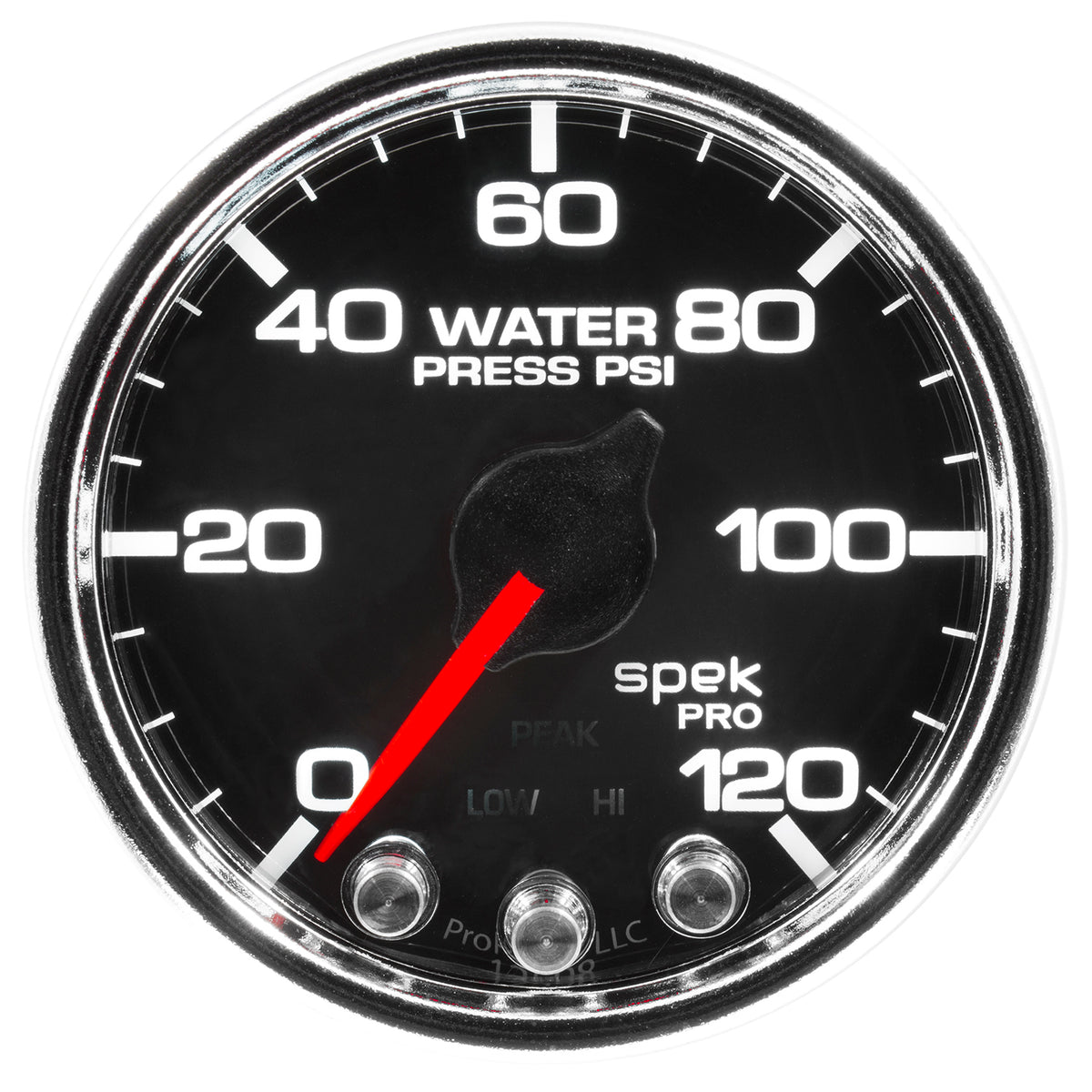 Autometer Spek-Pro Gauge Water Press 2 1/16in 120psi Stepper Motor W/Peak & Warn Blk/Chrm - P34531