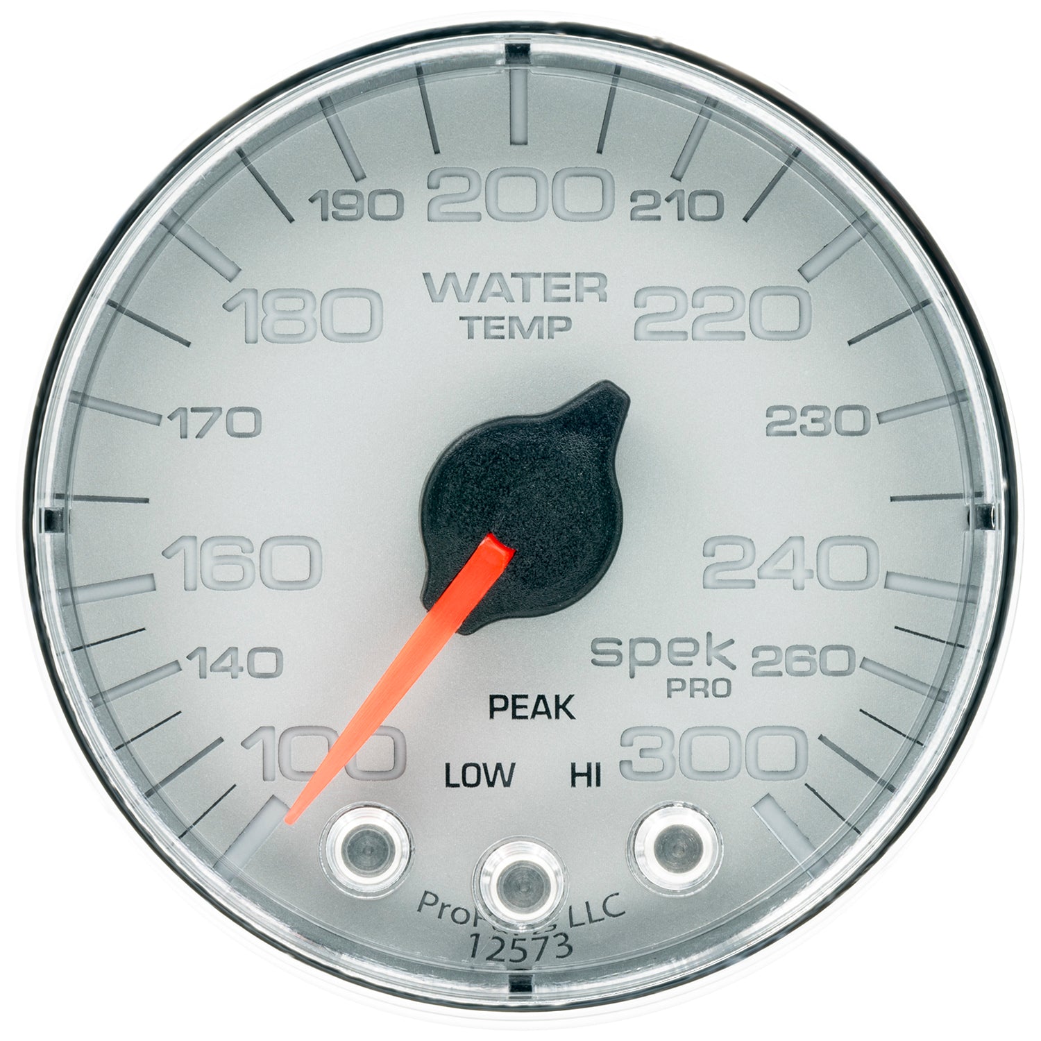 Autometer Spek-Pro Gauge Water Temp 2 1/16in 300f Stepper Motor W/Peak & Warn Slvr/Chrm - P346218