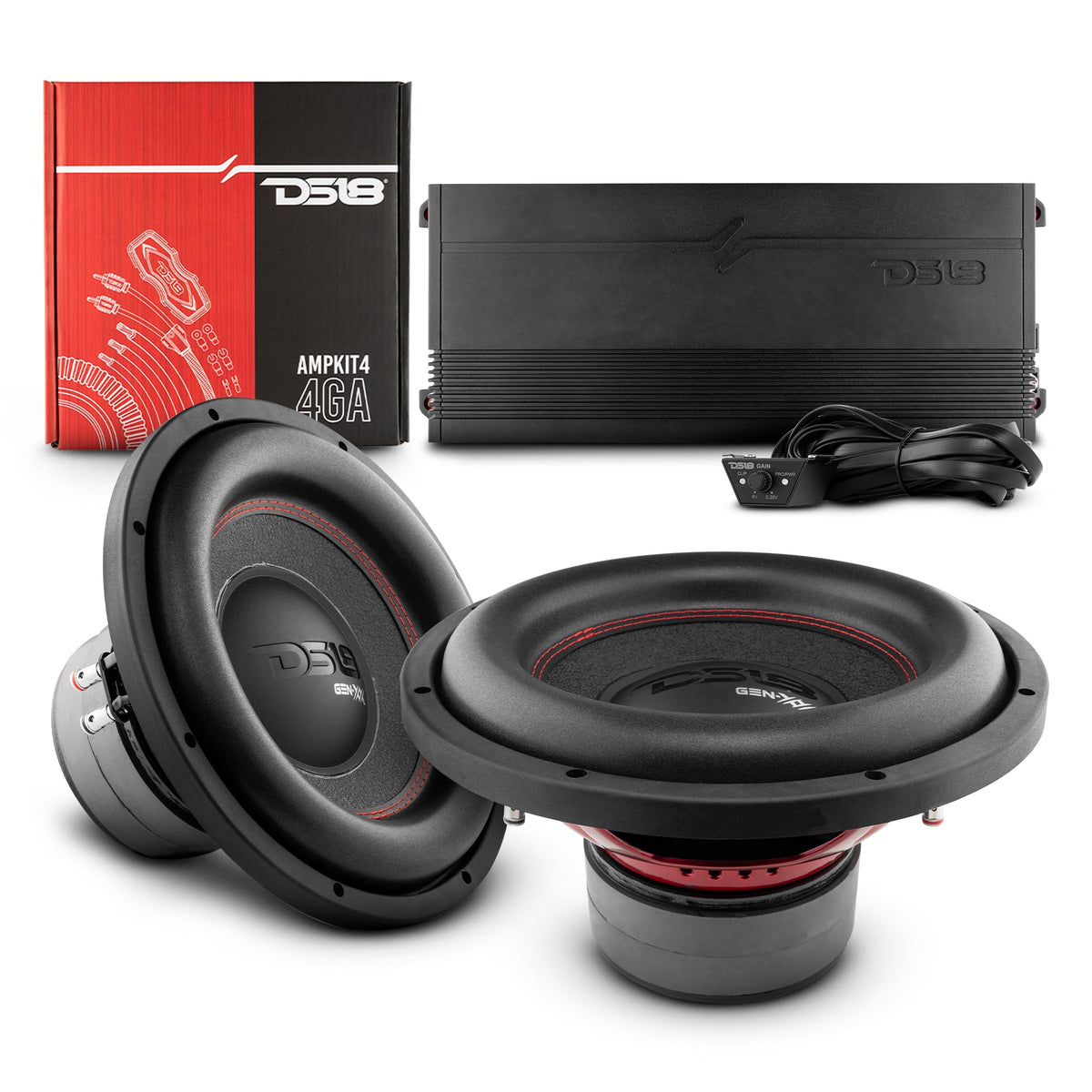 DS18 Dual 12in. Subwoofer & Amplifier Bass Package - PKG-SUB2 - front view
