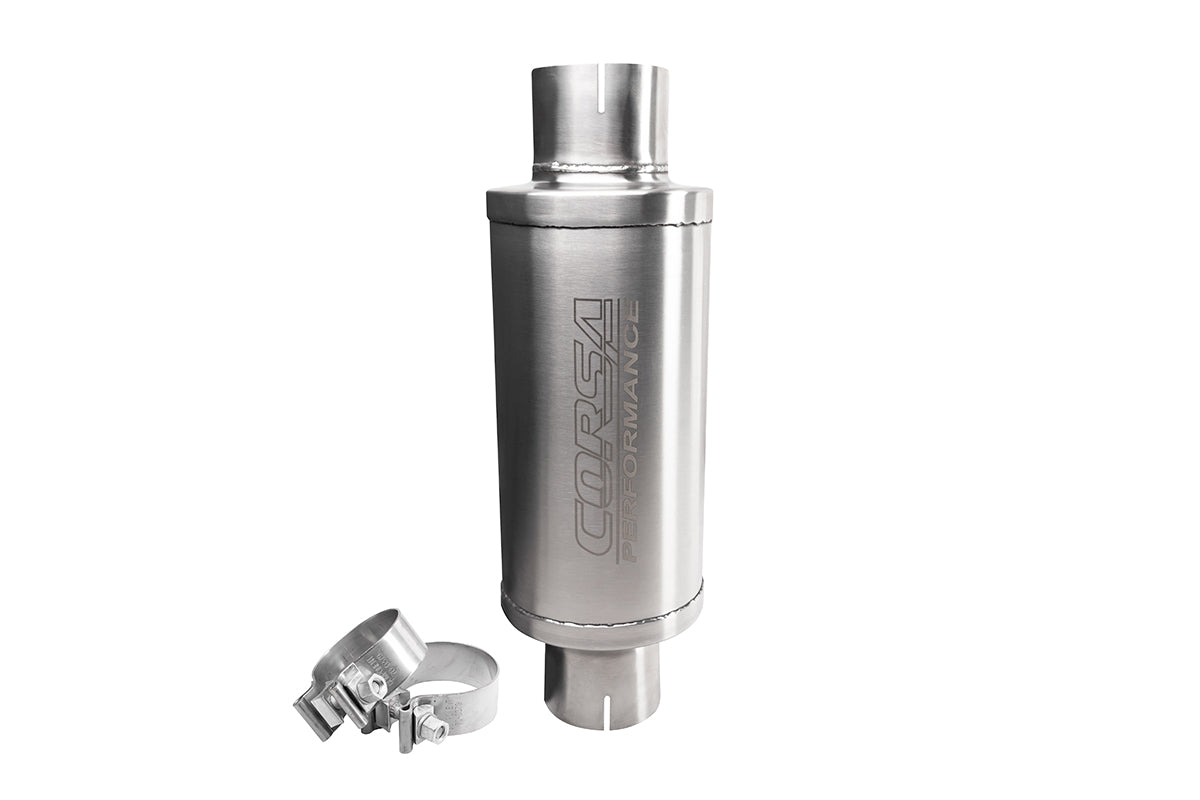 Corsa 304 Stainless Steel 3in I.D. Pro Series Packed Resonator (Slip Fit) (6-8DB) - Brushed - PKM2002