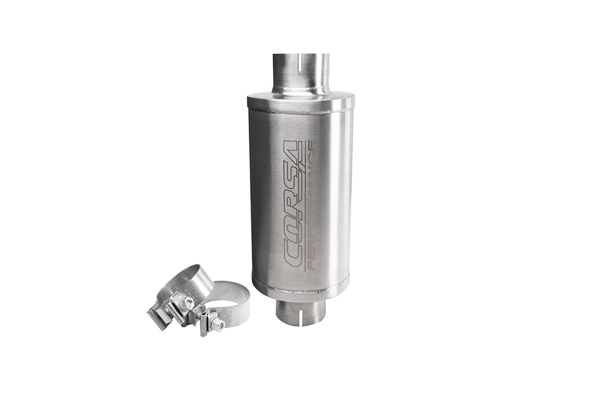 Corsa 304 Stainless Steel 2.50in Pro Series Packed Resonator (Slip Fit) (6-8DB) - Brushed - PKM2004