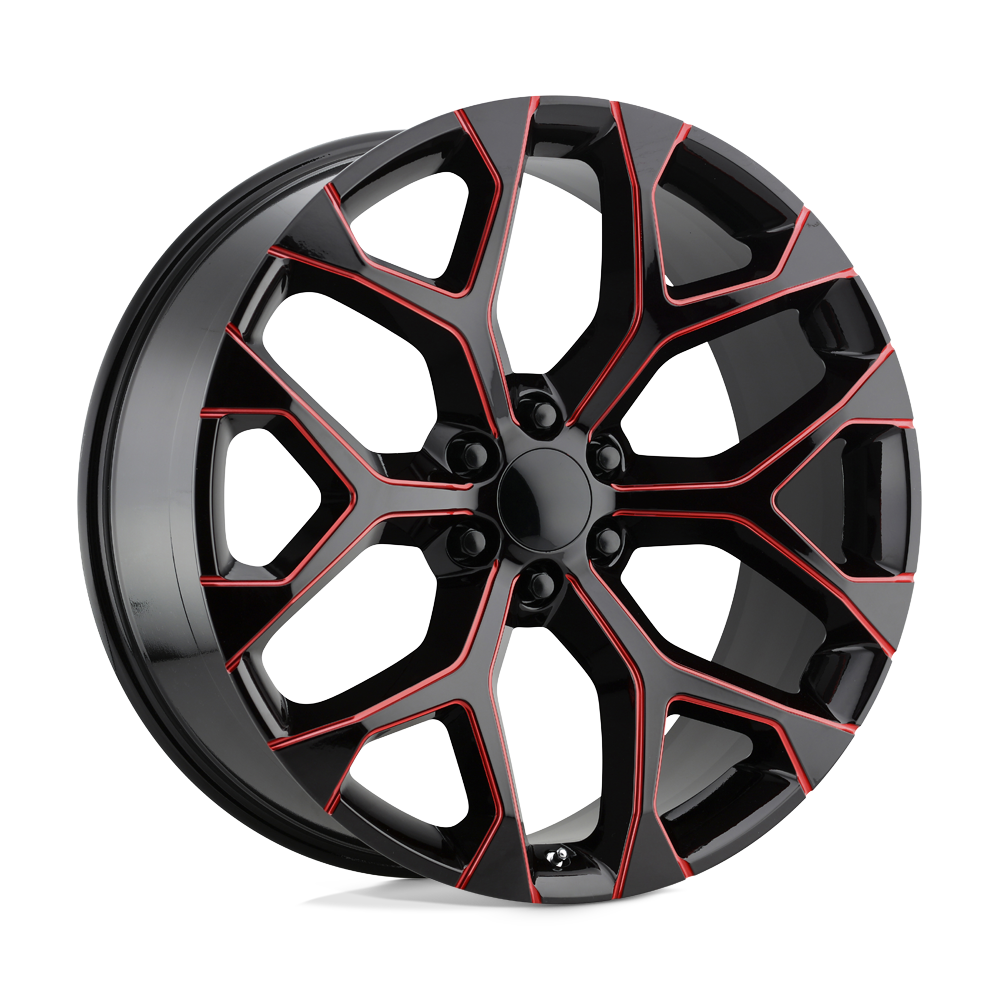 Performance Replicas - PR176MR 22X9 6X5.5 78.1 Gblk Red-mill 24