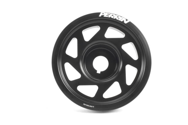 Perrin (WRX/STi) EJ Engines (w/o AC) Crank Pulley - Black - PSP-ENG-102BK for 2008-2021 Subaru WRX STI - front view