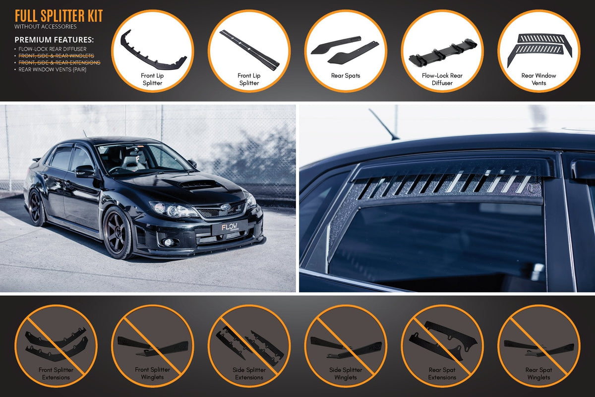 Flow Designs - Impreza WRX / STI G3 Sedan FL Full Lip Splitter Set