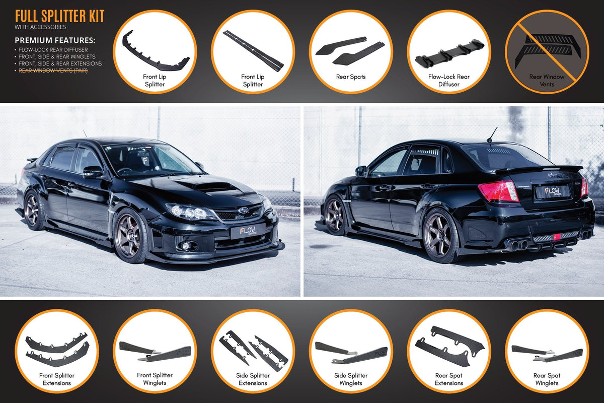 Flow Designs - Impreza WRX / STI G3 Sedan FL Full Lip Splitter Set
