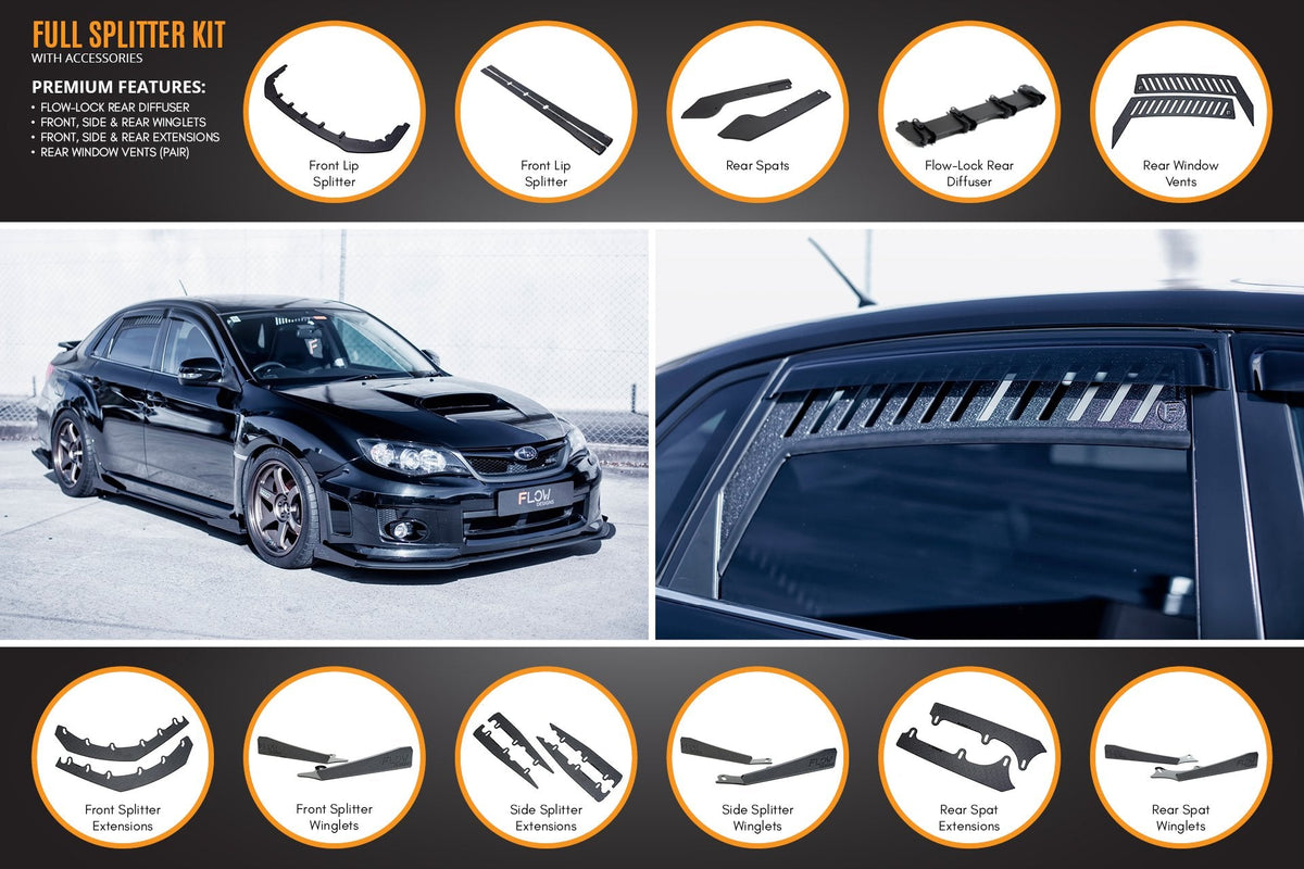 Flow Designs - Impreza WRX / STI G3 Sedan FL Full Lip Splitter Set