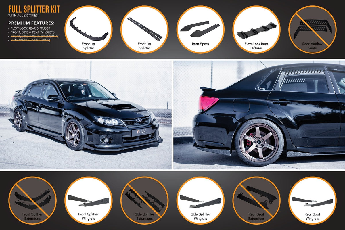 Flow Designs - Impreza WRX / STI G3 Sedan FL Full Lip Splitter Set