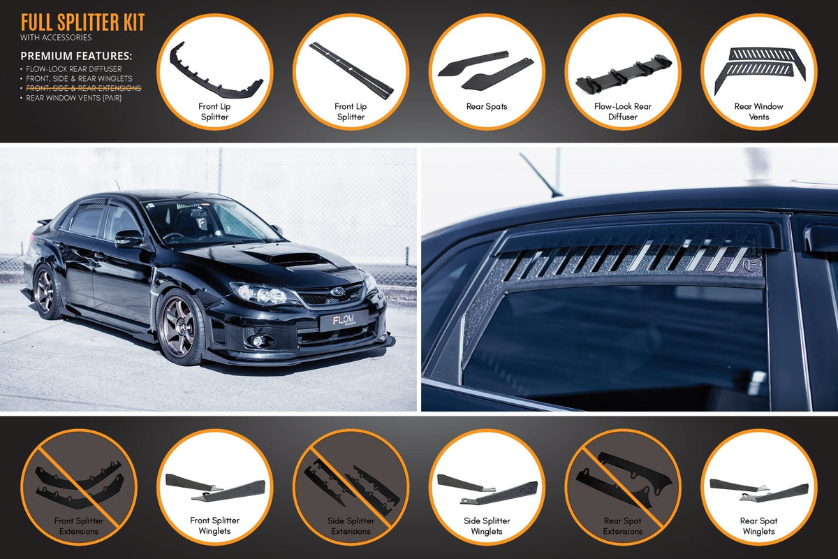 Flow Designs - Impreza WRX / STI G3 Sedan FL Full Lip Splitter Set