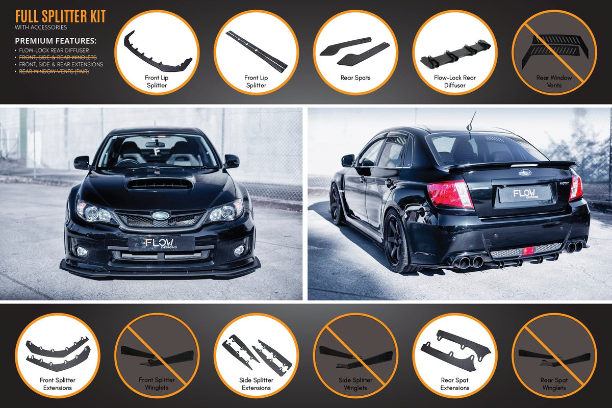 Flow Designs - Impreza WRX / STI G3 Sedan FL Full Lip Splitter Set