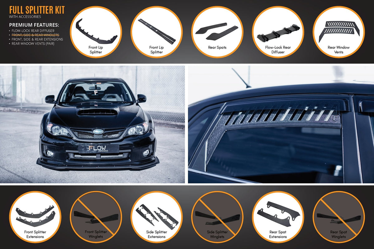 Flow Designs - Impreza WRX / STI G3 Sedan FL Full Lip Splitter Set