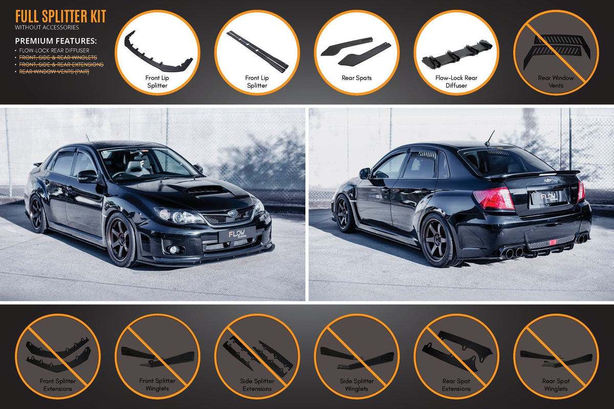 Flow Designs - Impreza WRX / STI G3 Sedan FL Full Lip Splitter Set