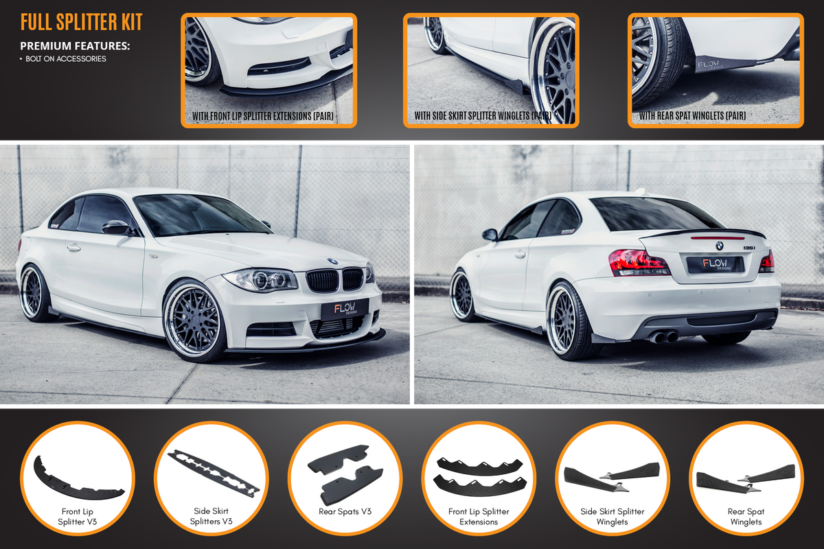 Flow Designs - E82 M Sport Full Lip Splitter Set