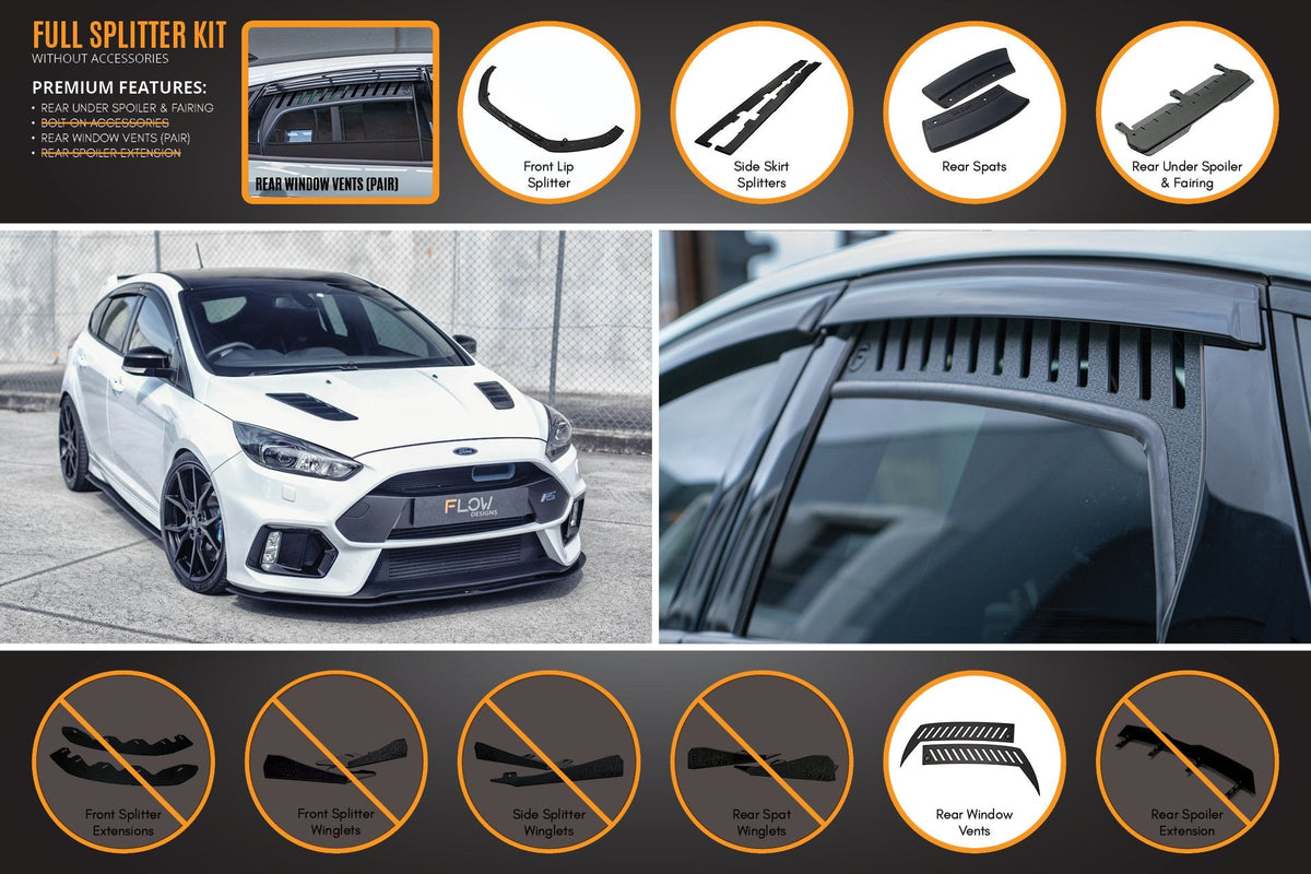 Flow Designs - MK3 Focus RS Full Lip Splitter Set