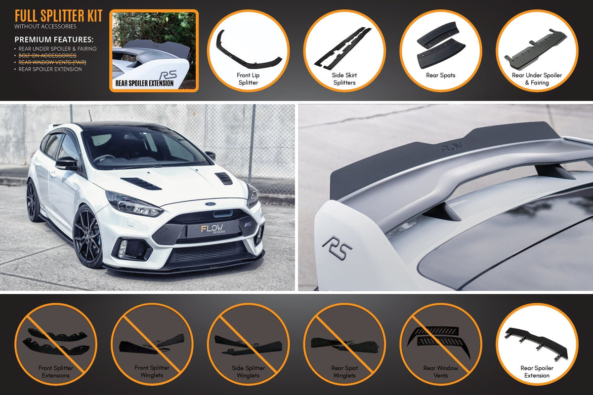 Flow Designs - MK3 Focus RS Full Lip Splitter Set