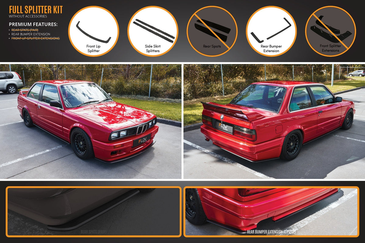 Flow Designs - E30 M-Tech 2 Full Lip Splitter Set