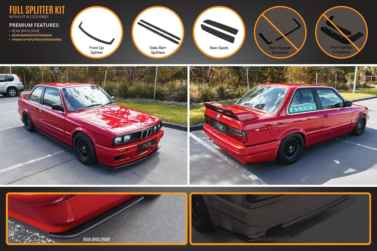 Flow Designs - E30 M-Tech 2 Full Lip Splitter Set