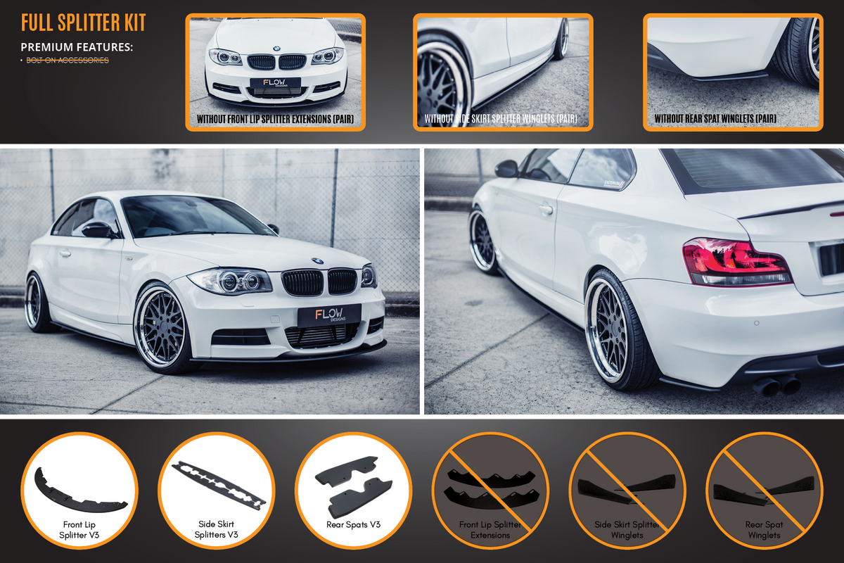 Flow Designs - E82 M Sport Full Lip Splitter Set