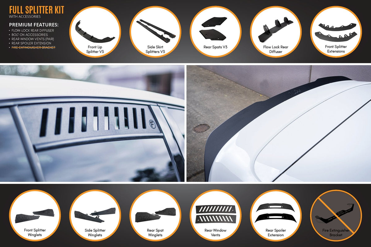 Flow Designs - MK6 Golf GTI Full Lip Splitter Set