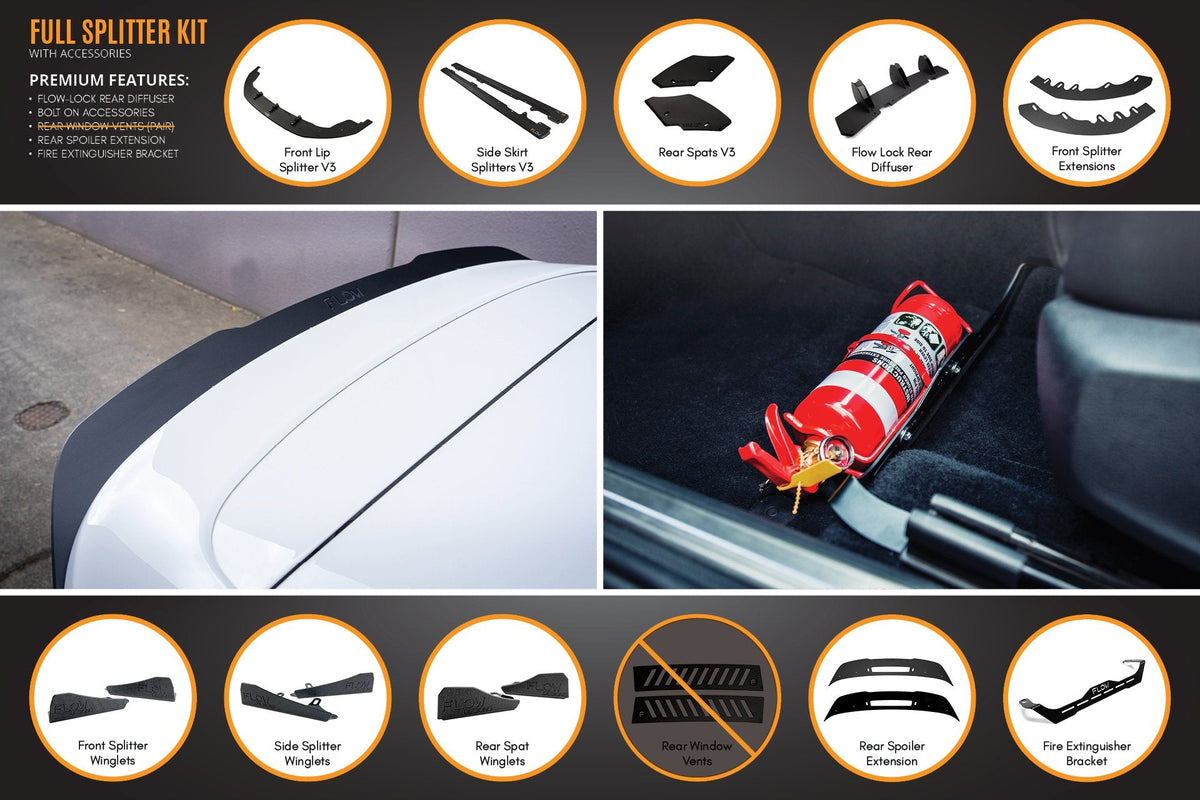 Flow Designs - MK6 Golf GTI Full Lip Splitter Set