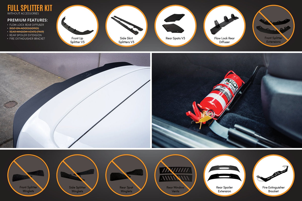 Flow Designs - MK6 Golf GTI Full Lip Splitter Set