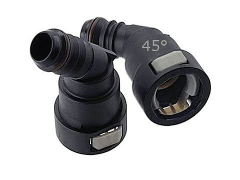 UPR - Plug N Play PCV Snap Fitting 45* Angle for Oil Catch Can 3/8 1/2 5/8 - H5032-77 for 2011-2022 Ford F 150