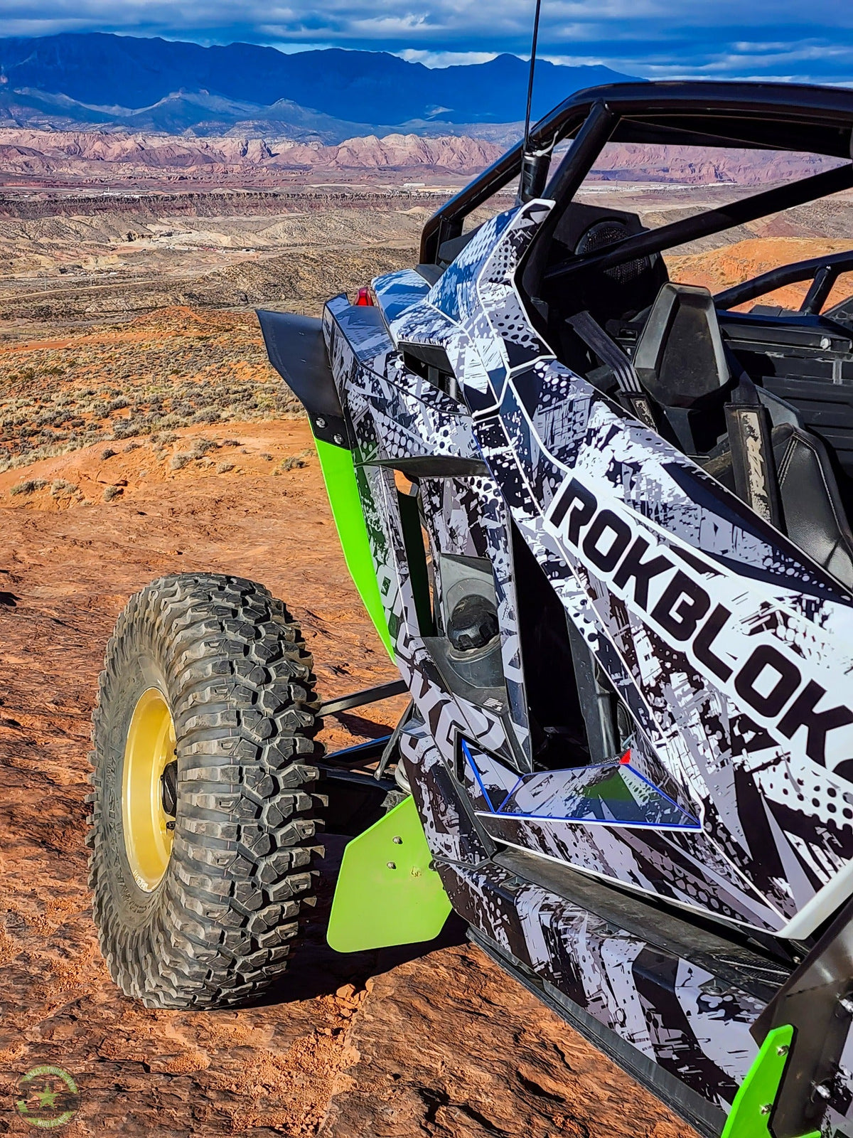 2020 Polaris RZR Pro XP Ultimate Featuring Rokblokz Fender Flares with Lime Green Accents - rear fender flare