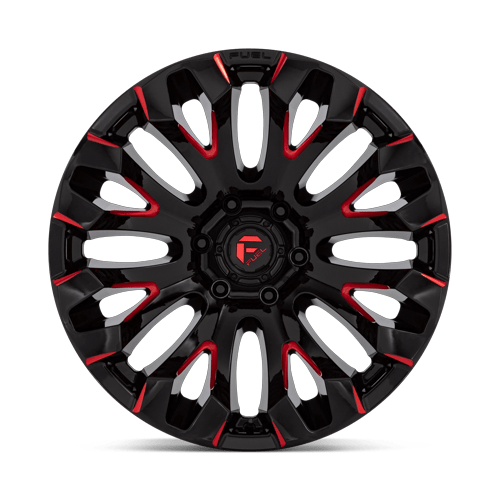 Fuel Off-Road D829 20X9 Gloss Black Milled W/ Red Tint 5x150 +1mm