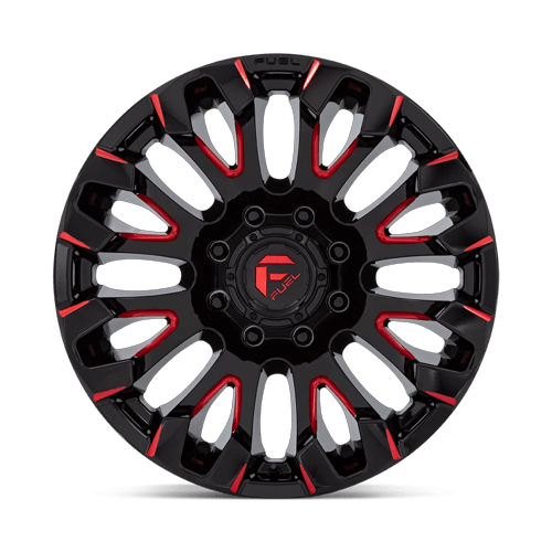 Fuel Off-Road D829 20X9 Gloss Black Milled W/ Red Tint 8x180 +1mm