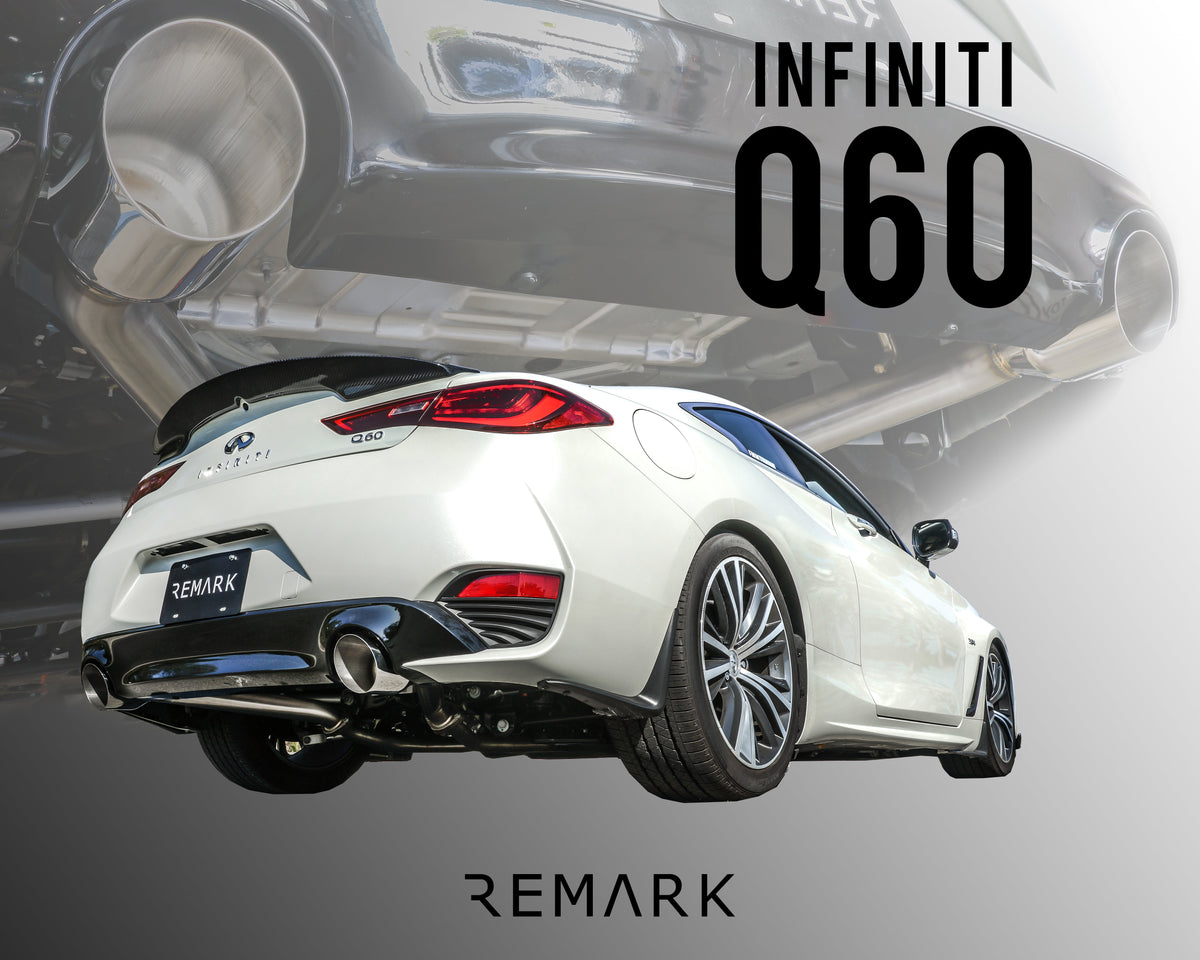 Remark 2017+ Infiniti Q60 Axle Back Exhaust w/Stainless Steel Single Wall Tip - RO-TSQ6-S