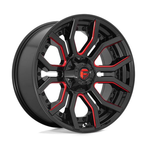 Fuel Off-Road Aluminum Wheels 20X10 Rage D712 Gloss Black W/ Red Tint