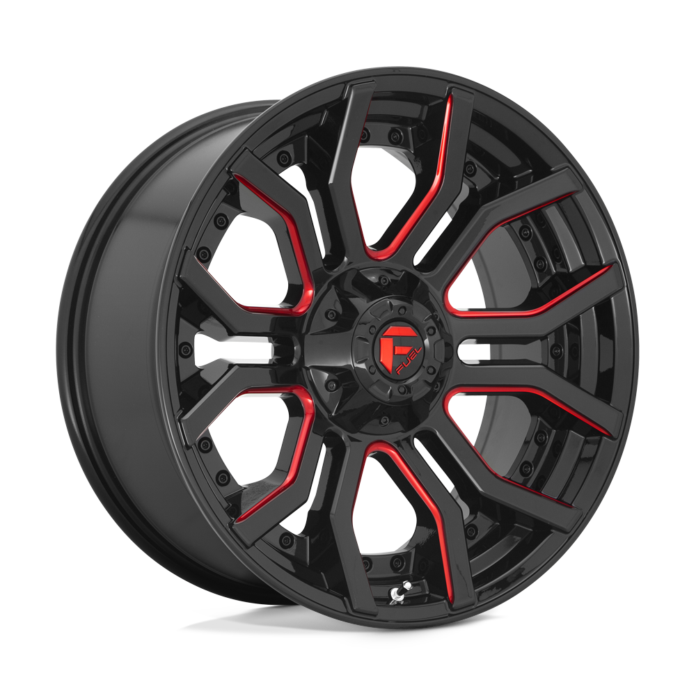 Fuel Off-Road Aluminum Wheels 22X10 Rage D712 Gloss Black W/ Red Tint