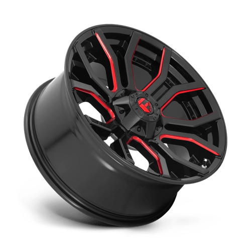 Fuel Off-Road Aluminum Wheels 24X12 Rage D712 Gloss Black W/ Red Tint