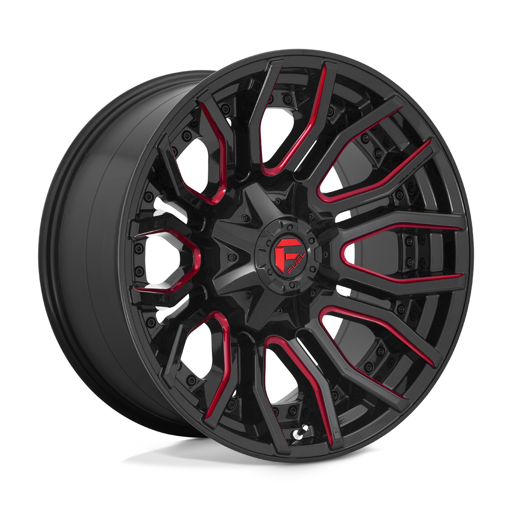 Fuel Off-Road Aluminum Wheels 20X10 Rage D712 Gloss Black W/ Red Tint