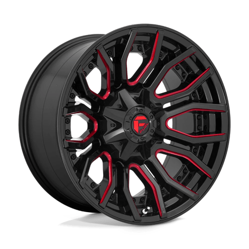 Fuel Off-Road Aluminum Wheels 20X10 Rage D712 Gloss Black W/ Red Tint