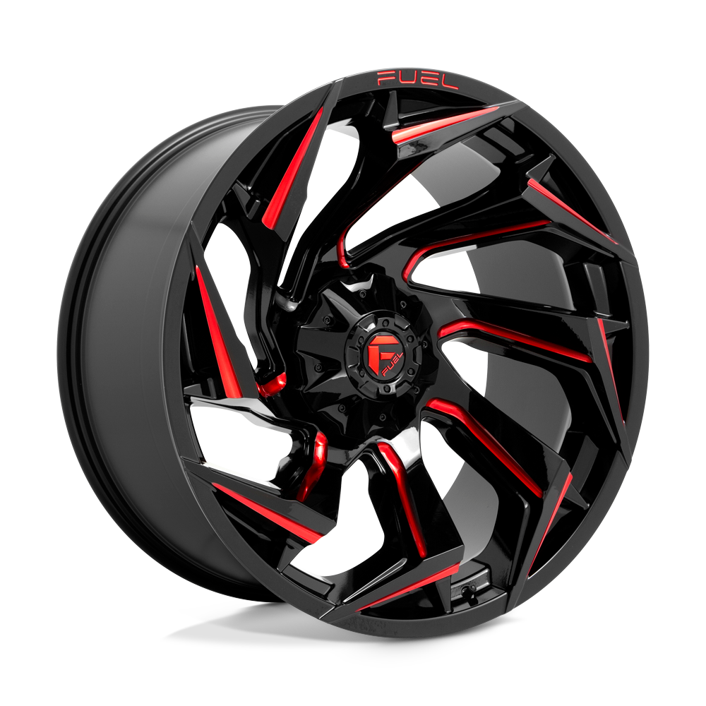 Fuel Off-Road D755 24X12 Gloss Black Milled W/ Red Tint 8x180 -44mm