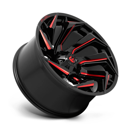 Fuel Off-Road D755 24X12 Gloss Black Milled W/ Red Tint 8x180 -44mm