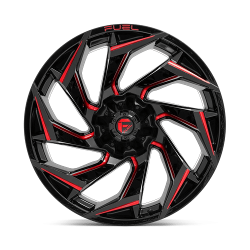 Fuel Off-Road D755 24X12 Gloss Black Milled W/ Red Tint 8x180 -44mm