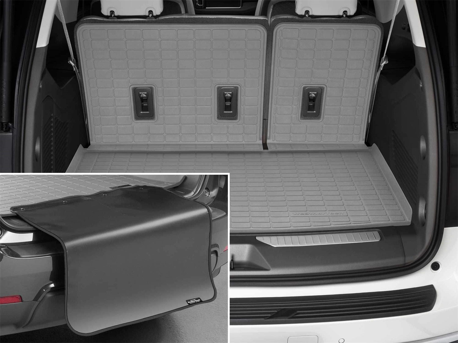 Weathertech - SeatBack Cargo Liner HP w/Bumper Protector - Gray Behind 3rd Row Seating 21 Chevrolet Suburban / 21 GMC Yu