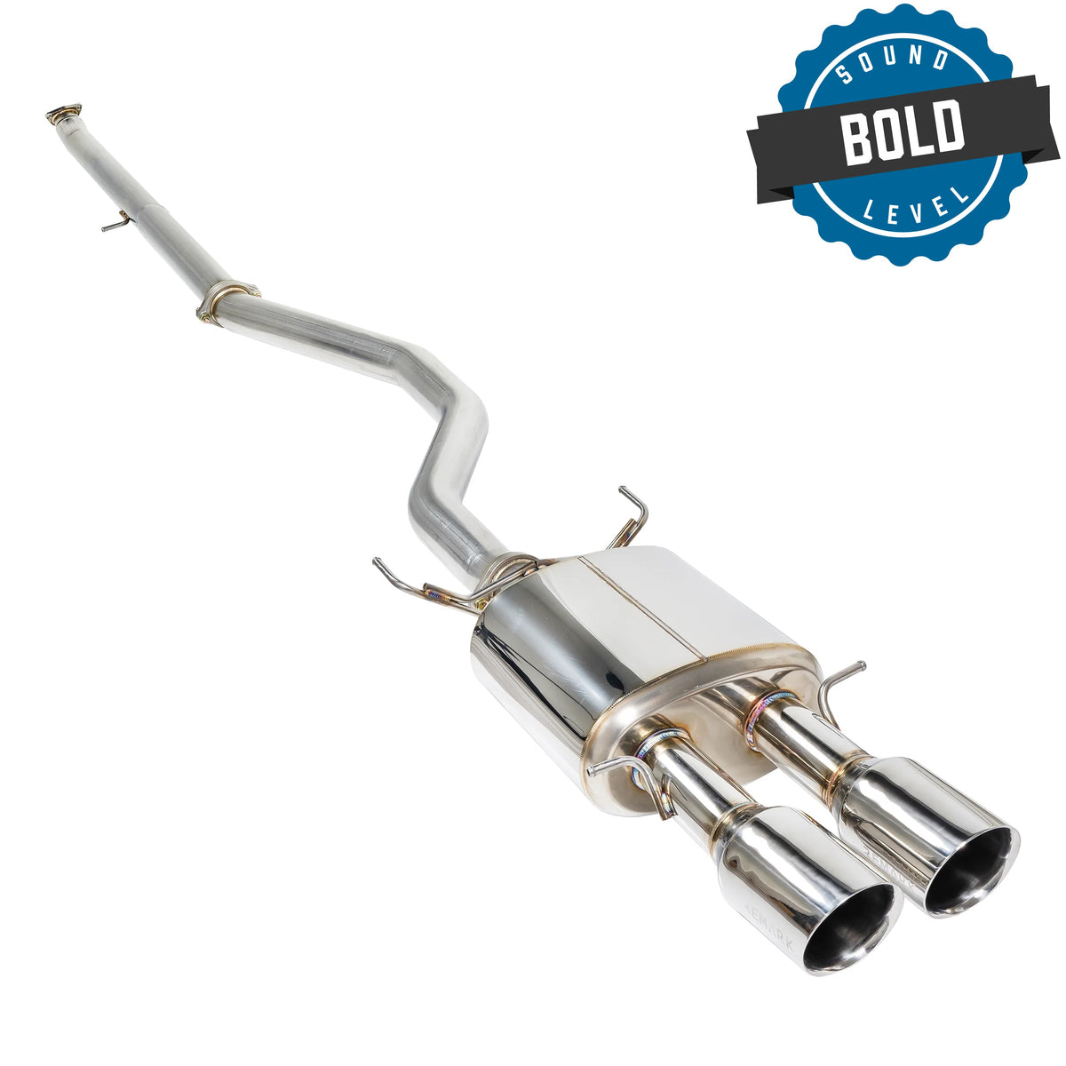 Remark 2017 Civic Si 4 Door Sedan Cat Back Exhaust w/Stainless Double Wall Tip (Not Resonated) - RK-C1076H-02