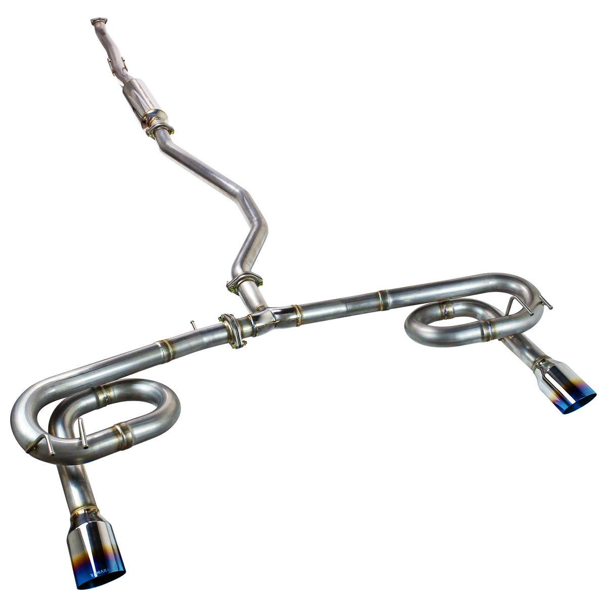 Remark 2022+ Honda Civic Sport Sedan (FE2) Catback Exhaust - Dual Burnt Stainless Steel Tips - RK-C2063H-11T