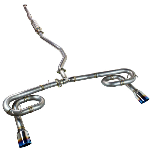 Remark 2022+ Honda Civic Sport Sedan (FE2) Catback Exhaust - Dual Burnt Stainless Steel Tips - RK-C2063H-11T