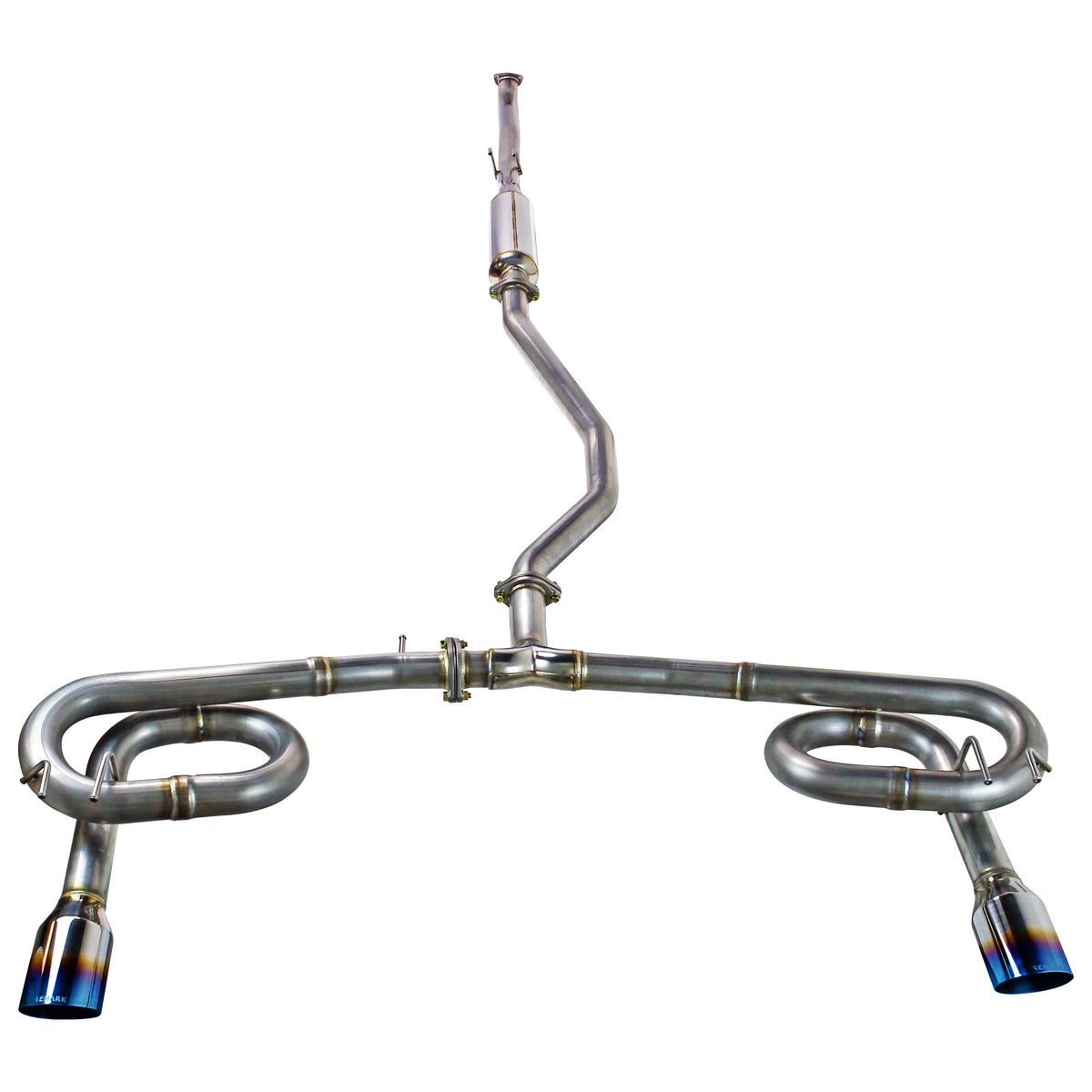 Remark 2022+ Honda Civic Sport Sedan (FE2) Catback Exhaust - Dual Burnt Stainless Steel Tips - RK-C2063H-11T