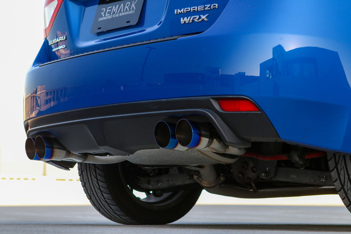 Remark 08-14 Subaru STi GR Hatch Cat-Back Exhaust w/ SS Quad Tips (Non-Resonated) - RK-C4076S-02N