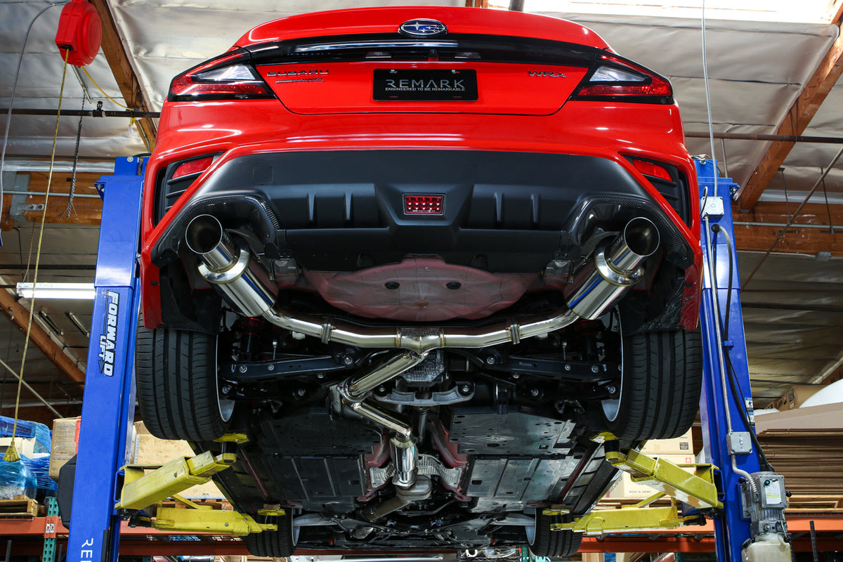 REMARK 2022+ Subaru WRX (VB) Catback Exhaust - Dual R1 Spec Stainless (Resonated) - RK-C2076S-03C