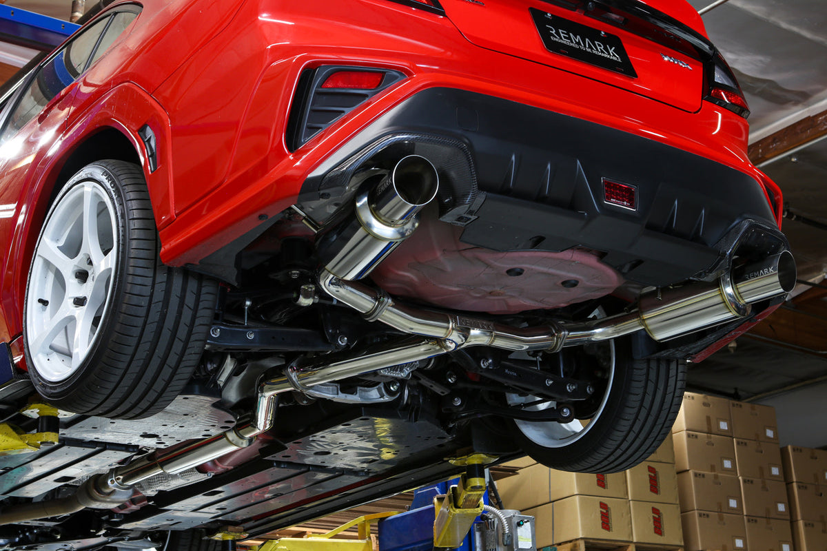 REMARK 2022+ Subaru WRX (VB) Catback Exhaust - Dual R1 Spec Stainless (Resonated) - RK-C2076S-03C